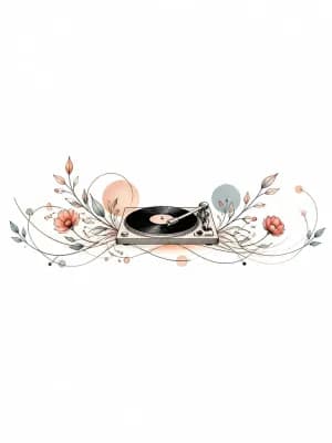 Тату эскиз: Заместо кассеты — проигрыватель виниловых пластинок, надписи другие You'll never love me like (сверху)
The way you did before (снизу)