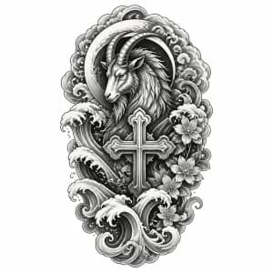 Крест тату эскиз