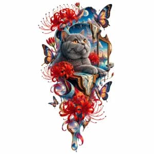 Кот тату эскиз