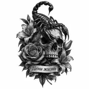 Череп тату эскиз