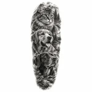 Кот тату эскиз