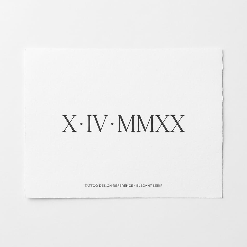 Тату эскиз: Дата римскими цифрами — женская тату