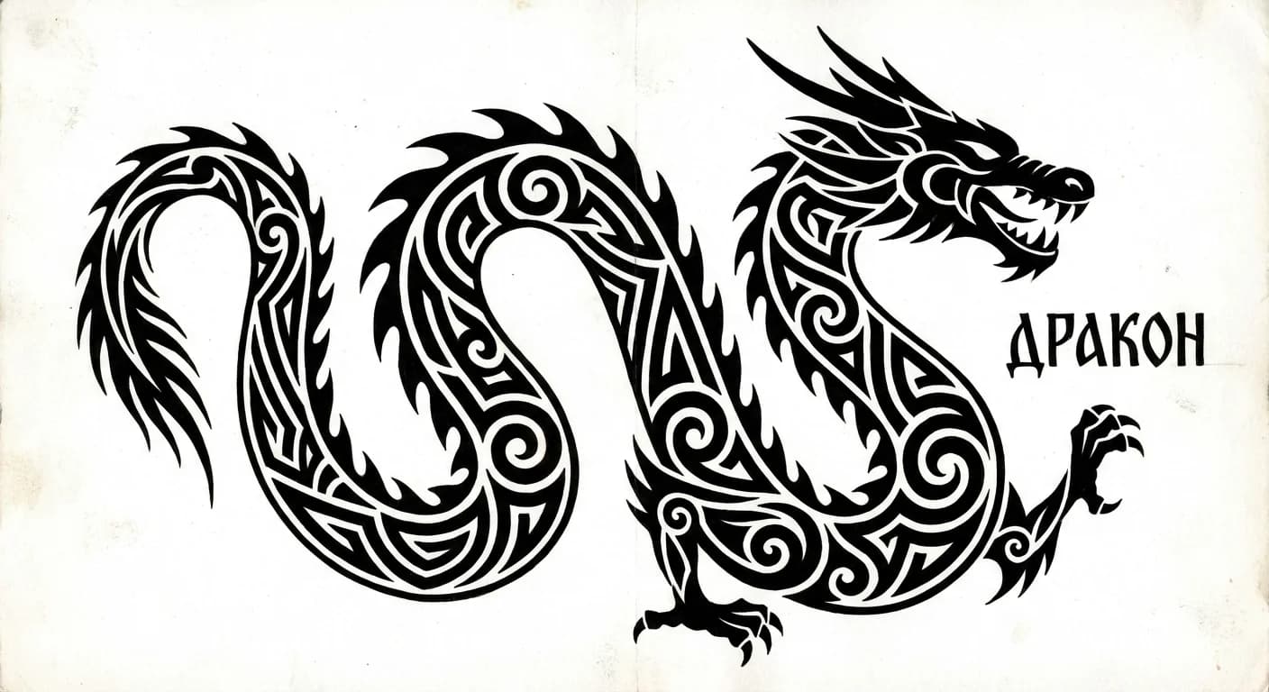 Тату эскиз: дракон