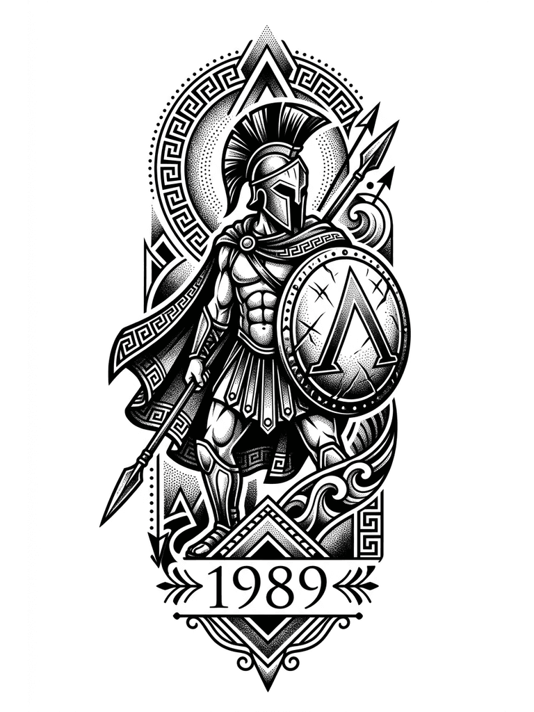 Тату эскиз: спартанец из 300 спратанцев