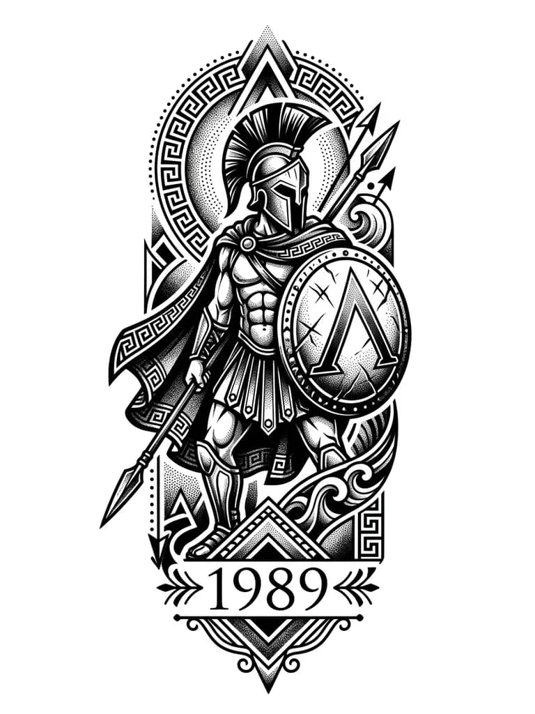 Тату эскиз: спартанец из 300 спратанцев