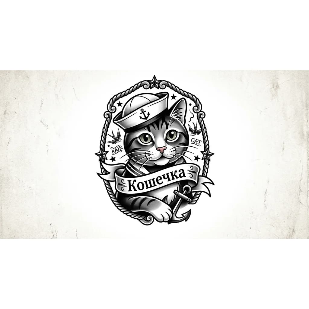 Тату эскиз: киса 