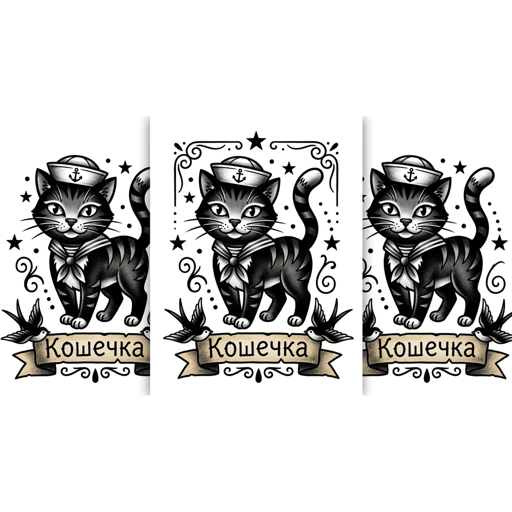 Тату эскиз: киса 