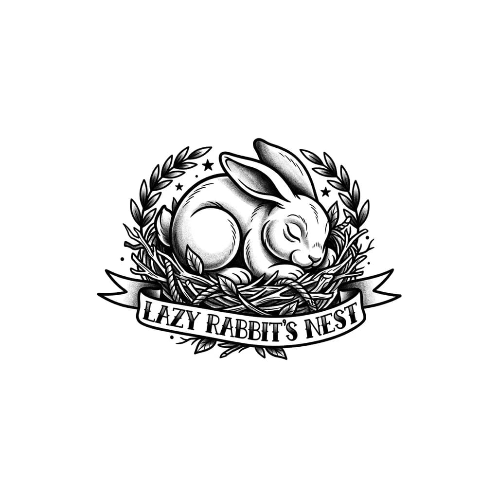 Тату эскиз: Гнездо ленивого кролика