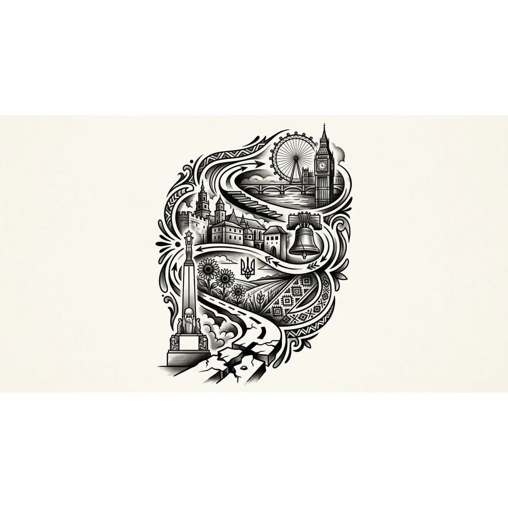 Тату СВО в стиле Блэк-энд-грей — эскиз Блэк-энд-грей