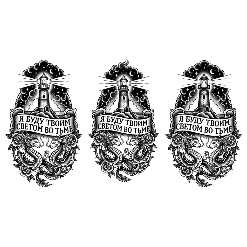 Тату Дракон в стиле Традиционный — эскиз Традиционный