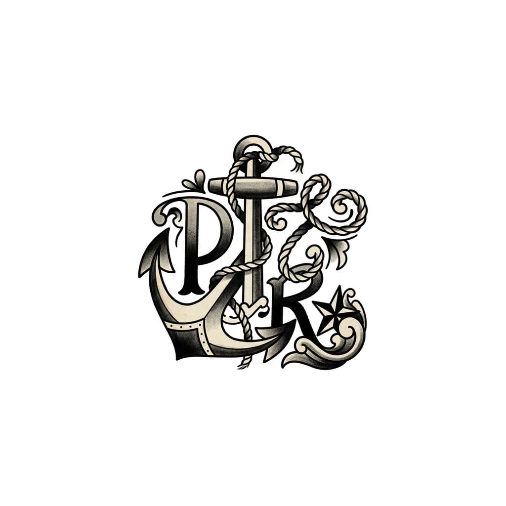 Тату эскиз: Слово Питер превратить в абстракцию для тату