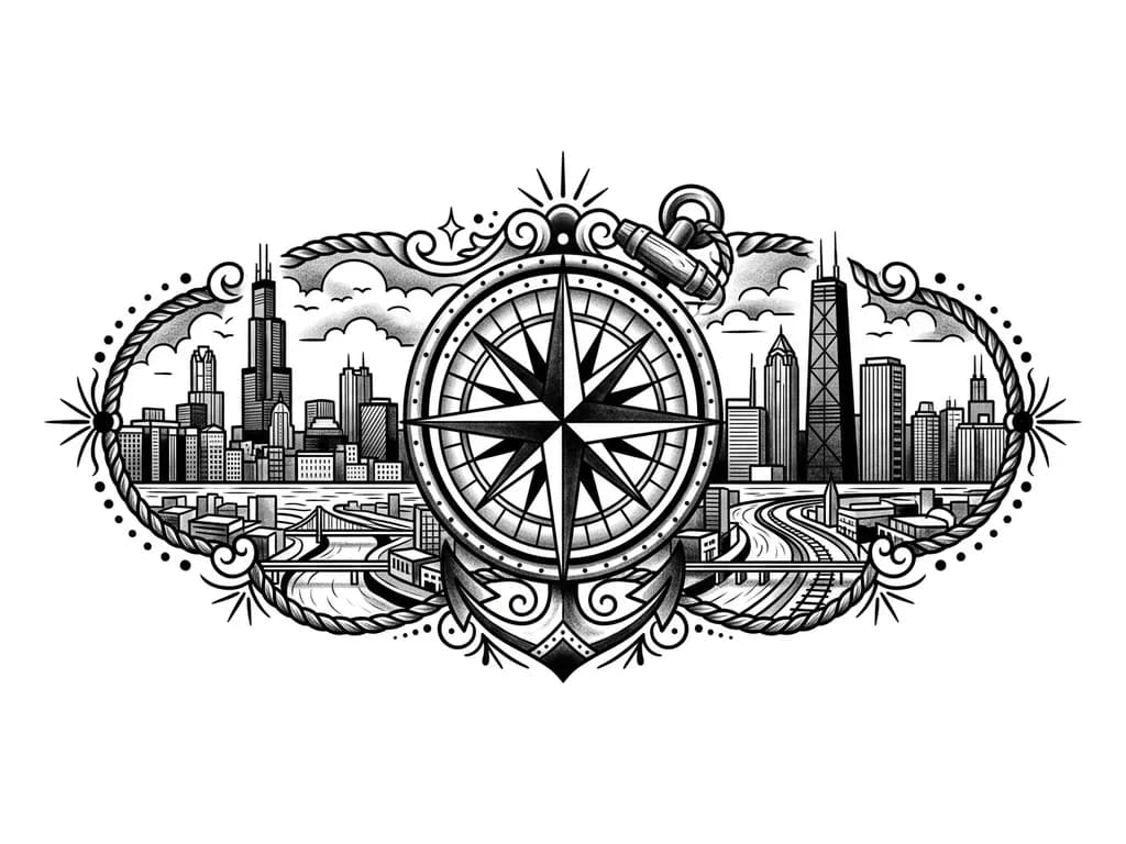 Тату эскиз: Завершить существующий орнамент, подобрать современный мотив 