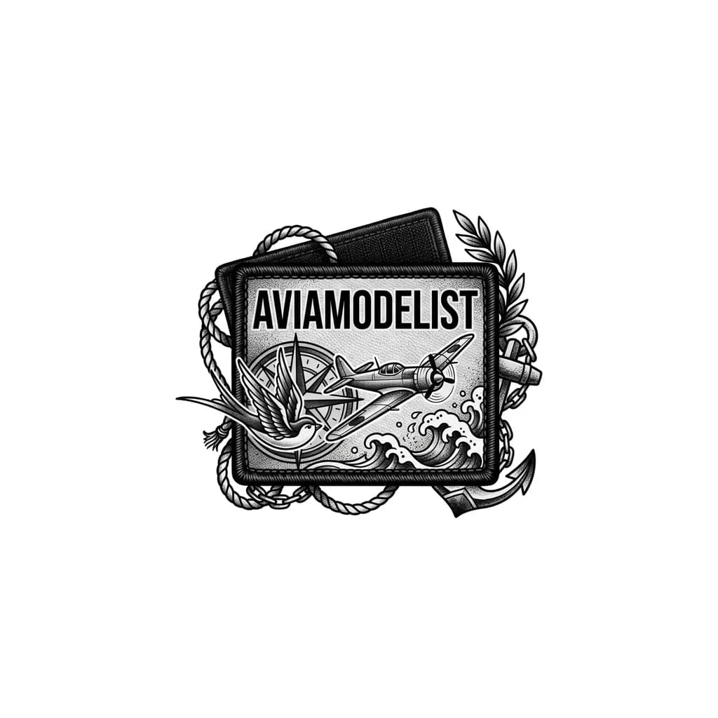 Тату эскиз: Нашивка, патч "Авиамоделист" тактическая с липучкой от Корпусы Вышивания