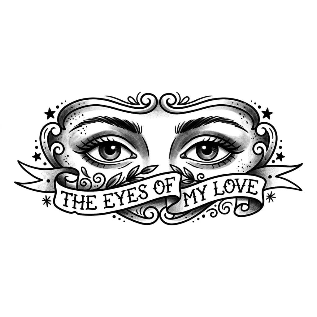 Тату эскиз: Глаза любимой