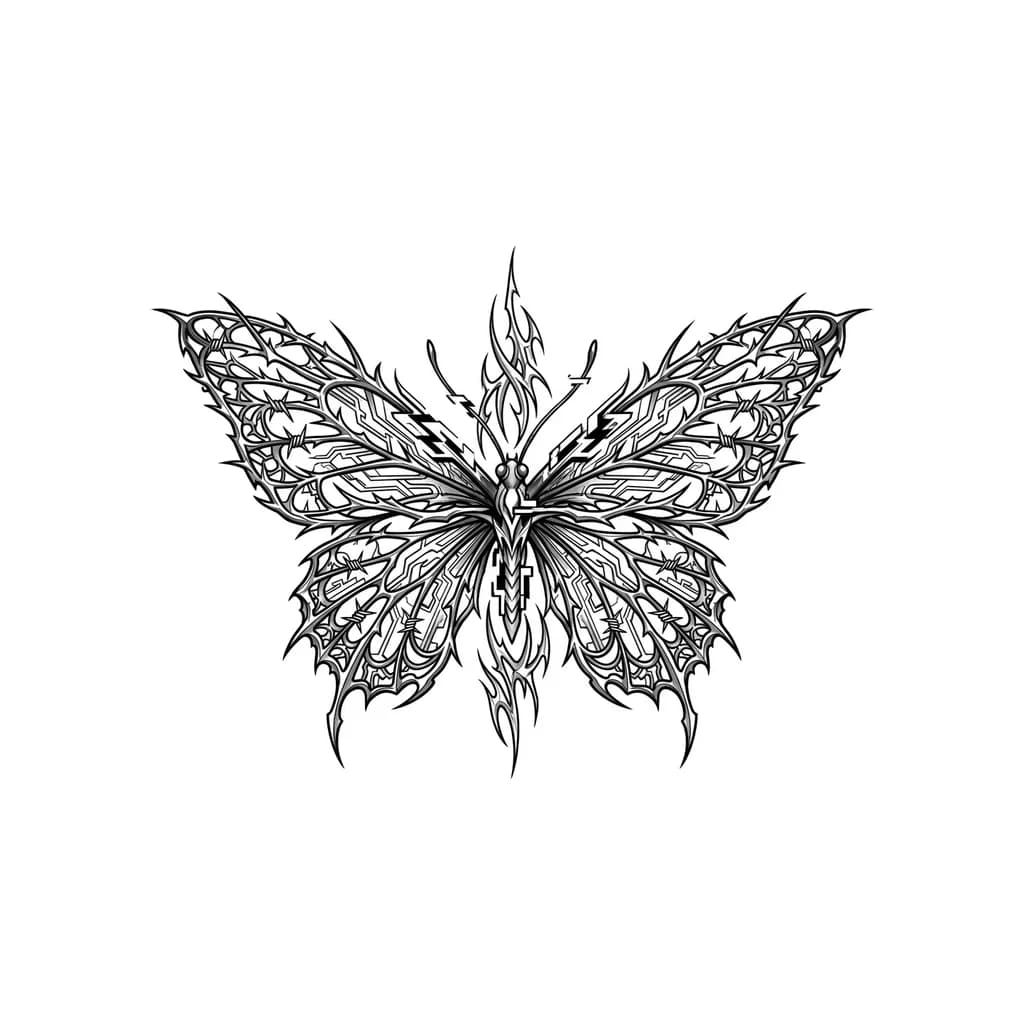 Тату бабочки, с крыльями из кружева