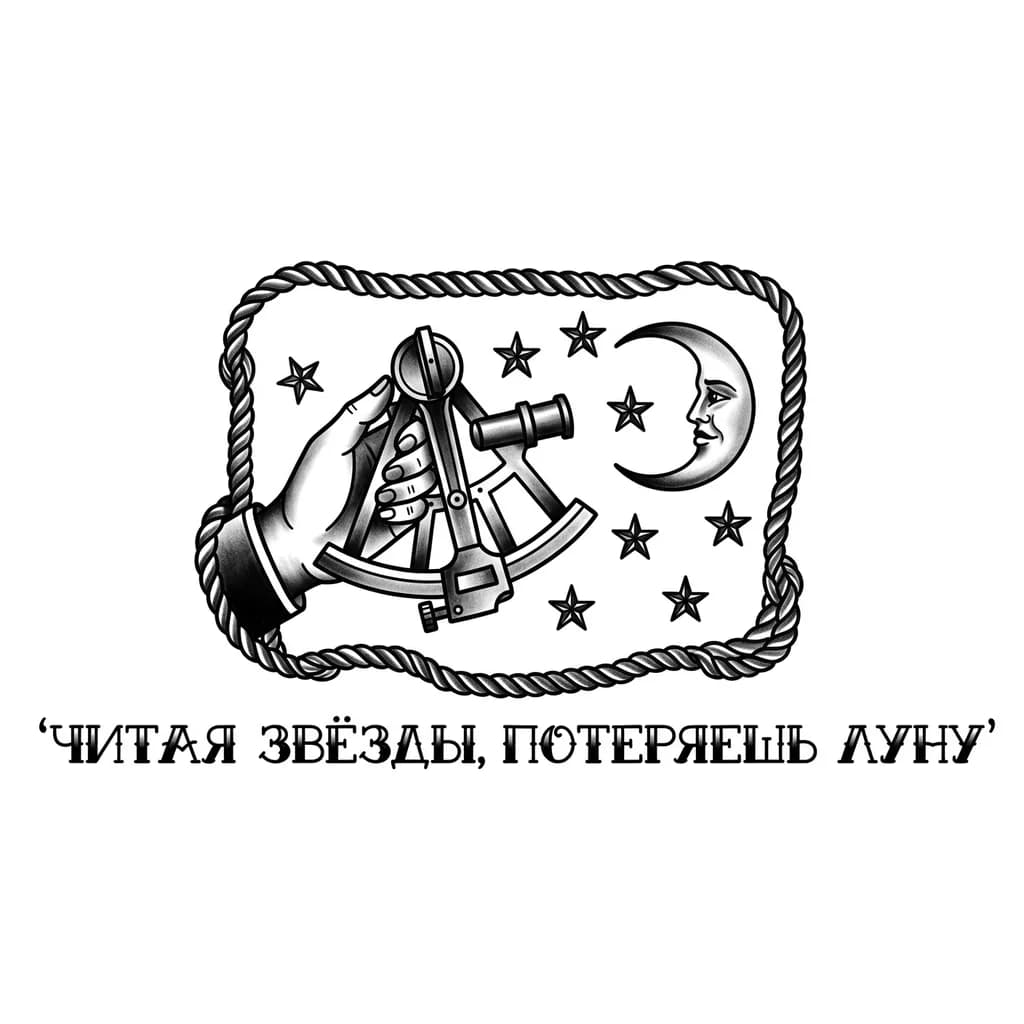 Надпись в линию и больше ничего минимализм на русском "читая звёзды, потеряешь луну"