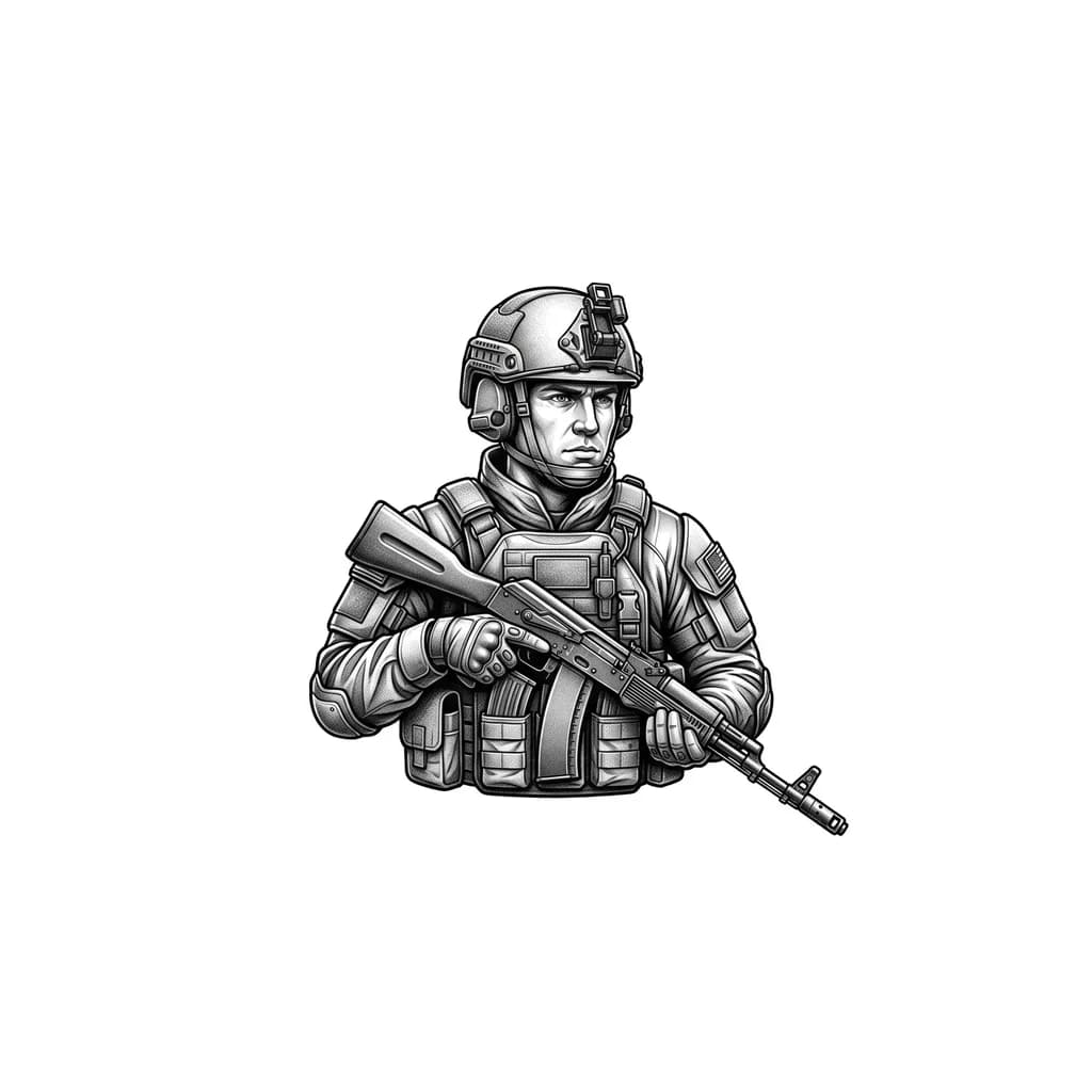 Тату СВО в стиле Реализм — эскиз Реализм