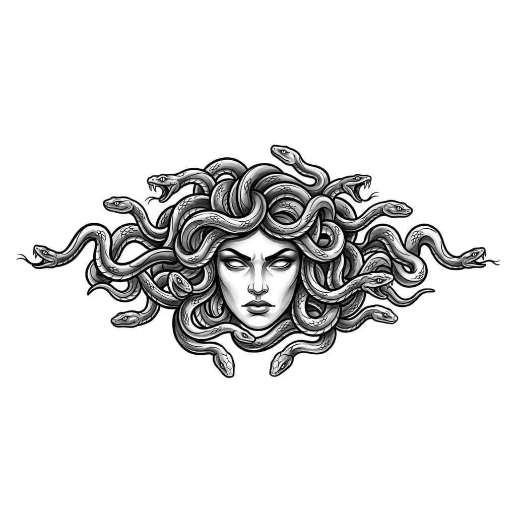 Тату Змея в стиле Блэк-энд-грей — эскиз Блэк-энд-грей