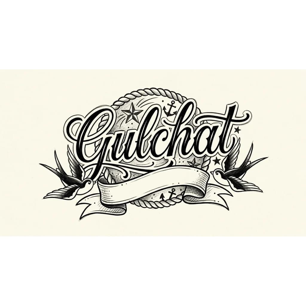 Тату эскиз: Сделай эскиз татуировки имени Gulchat очень красивым шрифтом