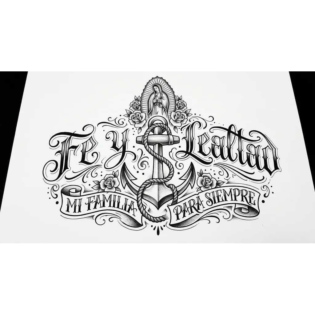 якорь с верёвкой и надписью