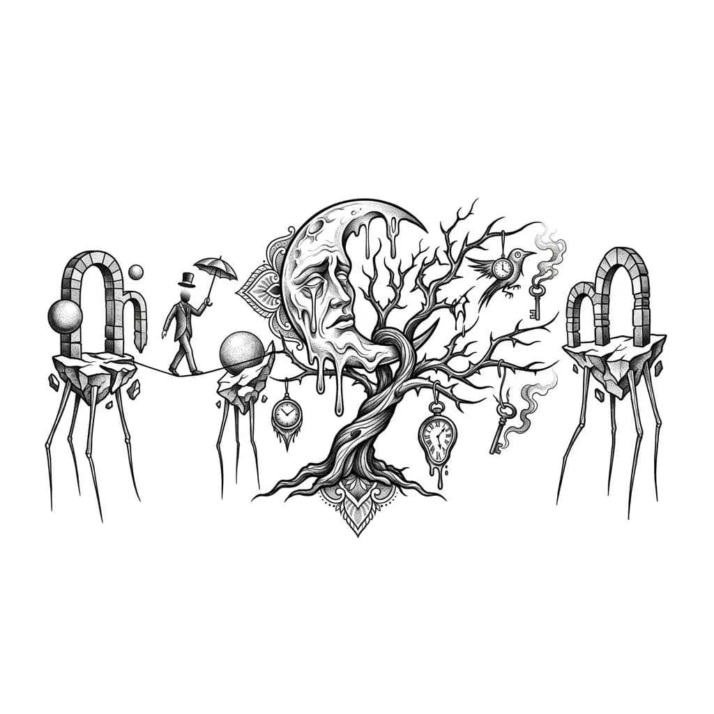 луна с лицом сюрреализм