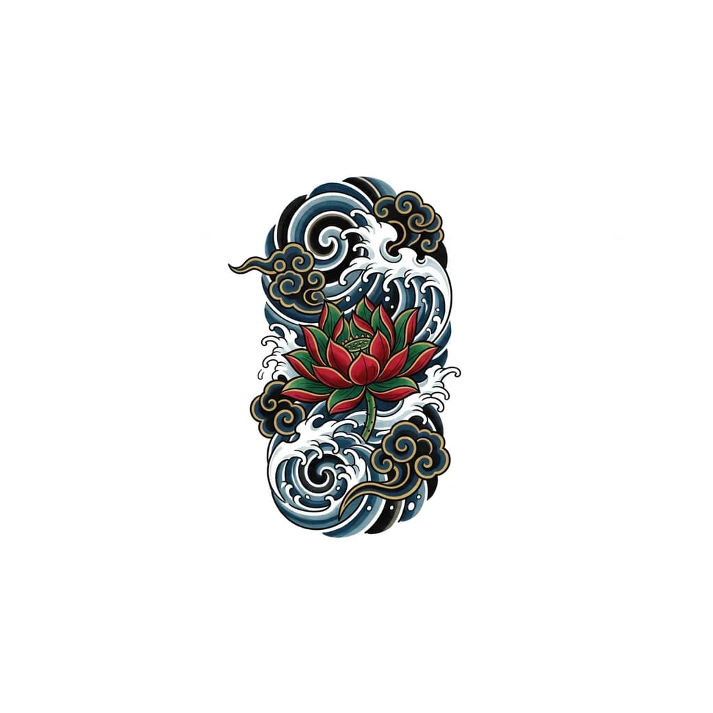 лотос японский на воде