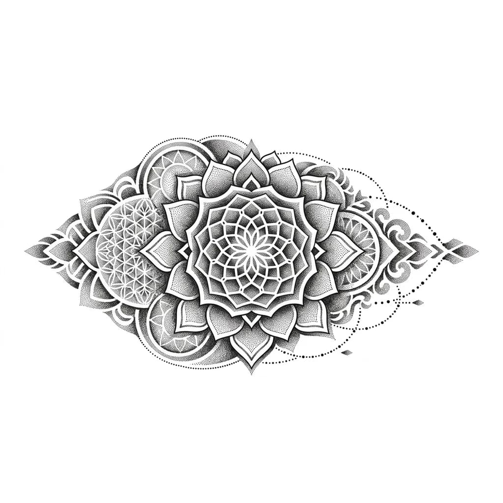 мандала детальная из точек
