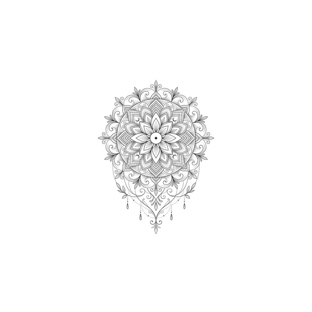 мандала файн лайн детальная