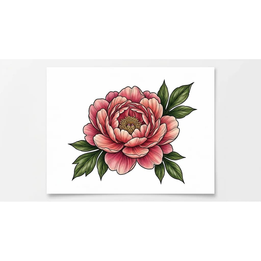 пион пышный раскрытый реалистичный