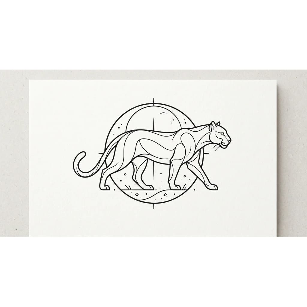 пантера контурная минимализм