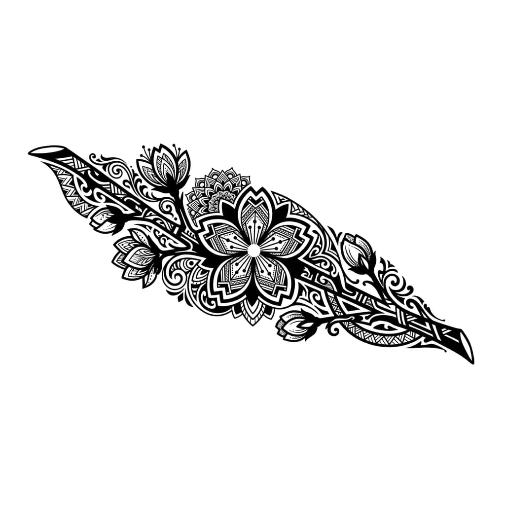 сакура чёрная графичная