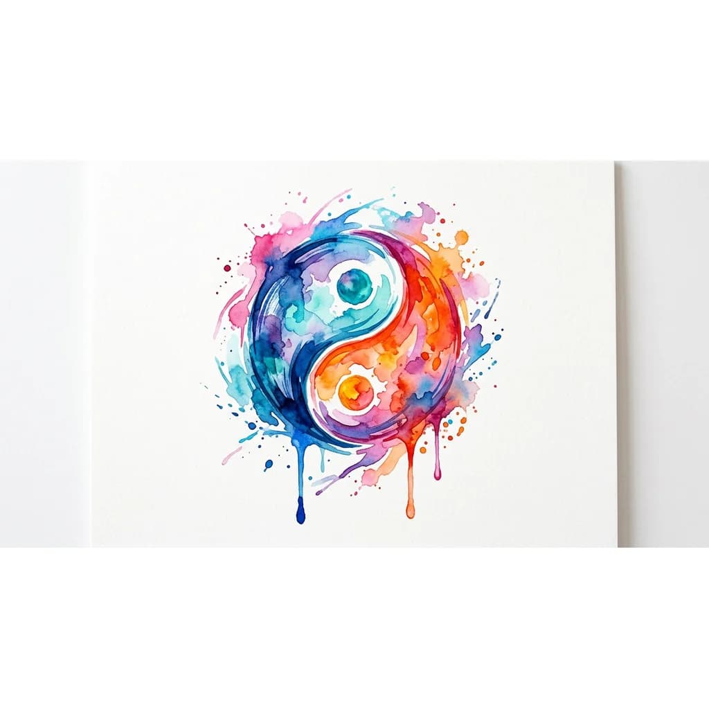 инь-янь акварельный