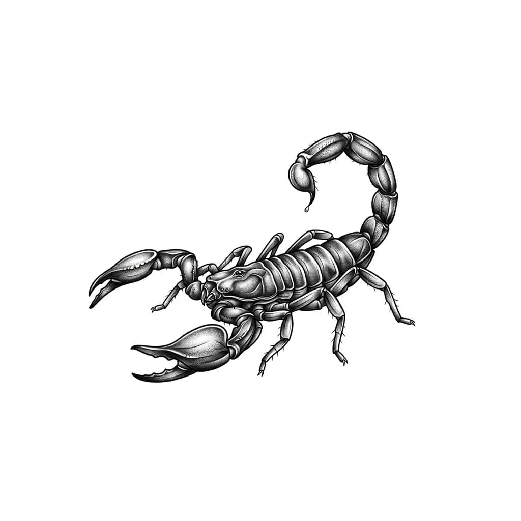 скорпион реалистичный с поднятым хвостом