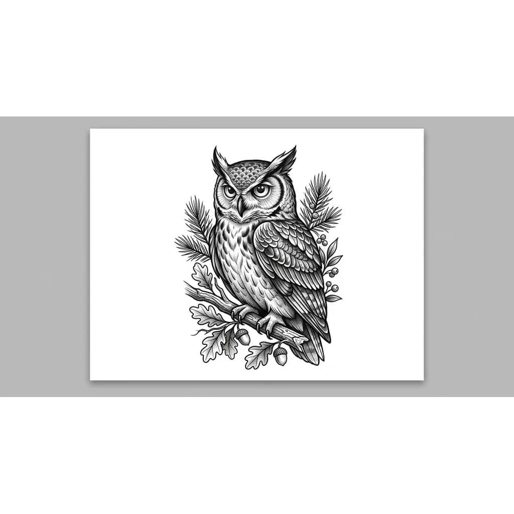 сова мудрая с большими глазами