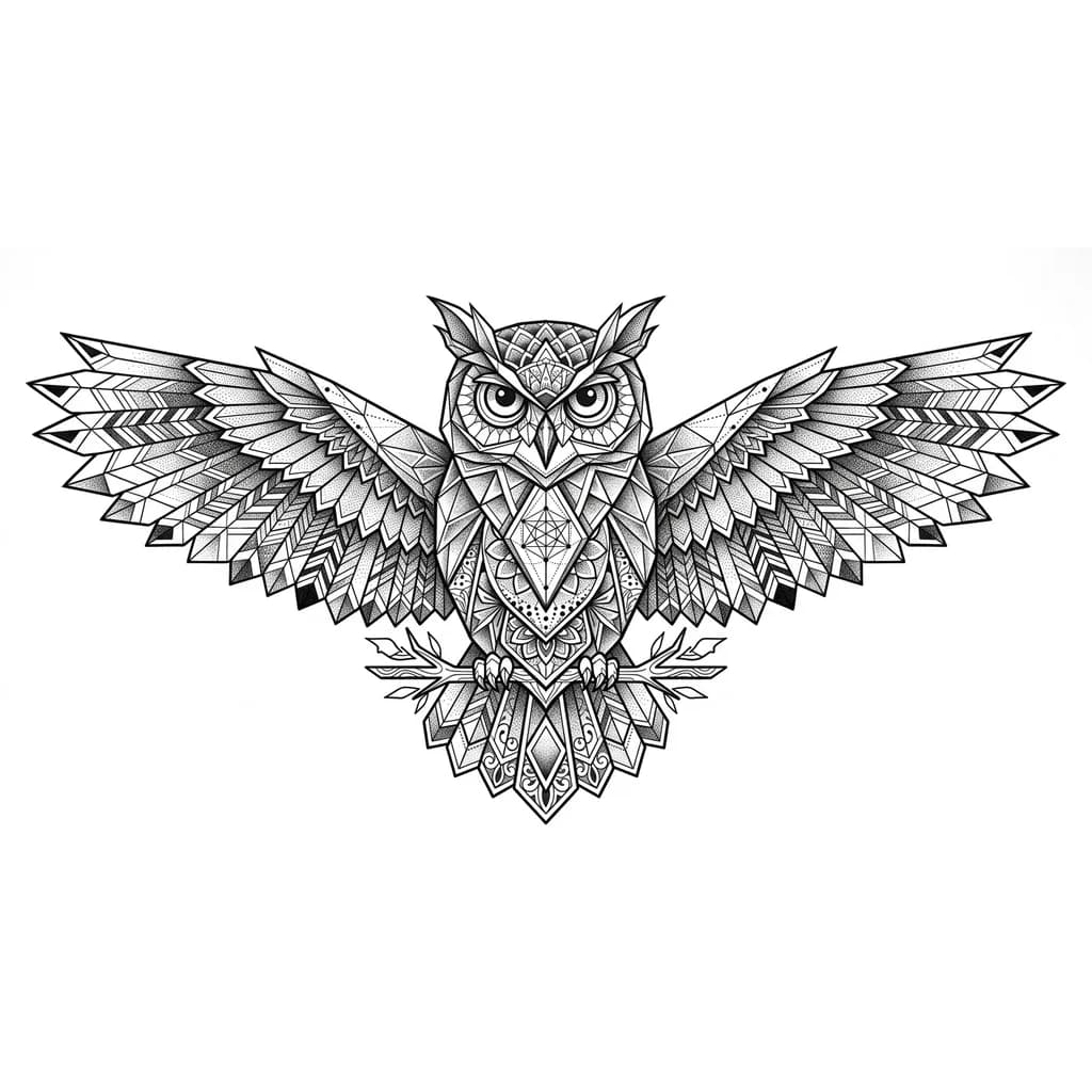 сова геометрическая полигональная