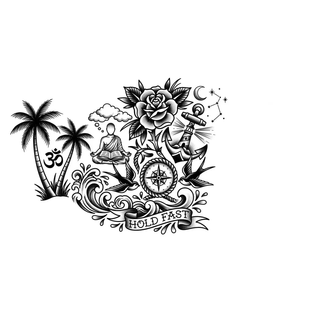 Тату СВО в стиле Традиционный — эскиз Традиционный