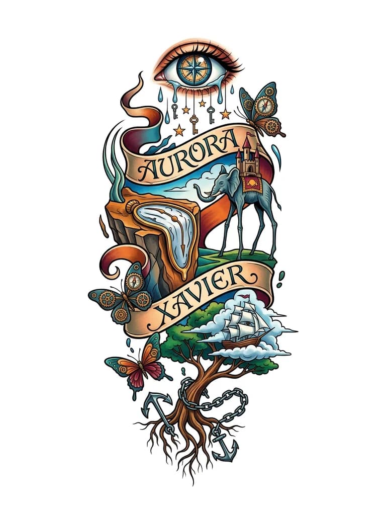 Имена детей на руке с лентой вокруг