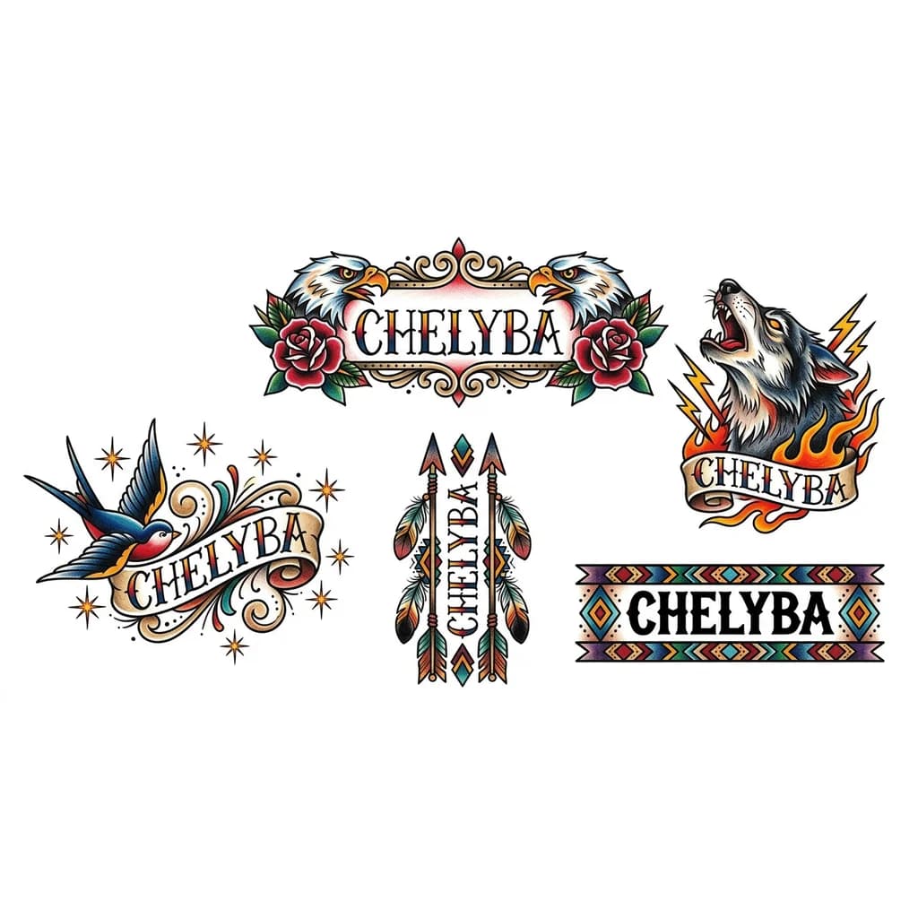 Тату эскиз: Тату CHELYBA несколько вариантов 