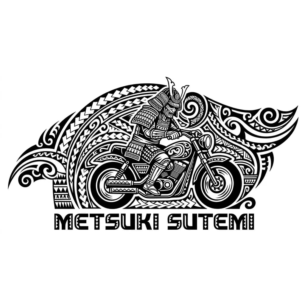 самурай на мотоцикле