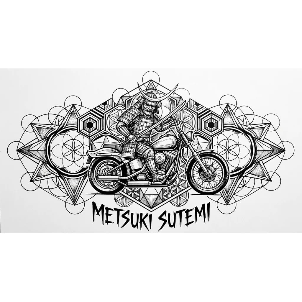 самурай на мотоцикле