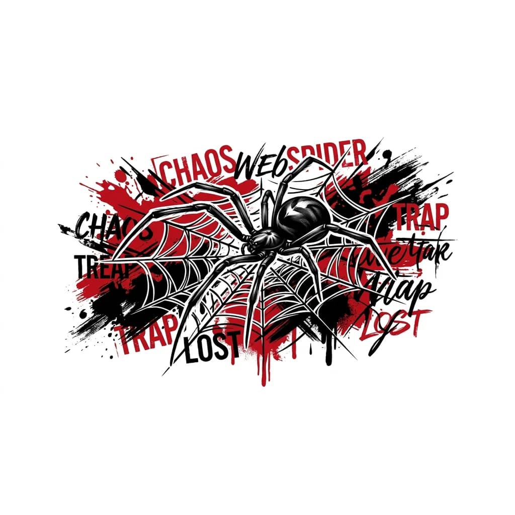 Паук с паутиной с черным телом и длинными лапками 