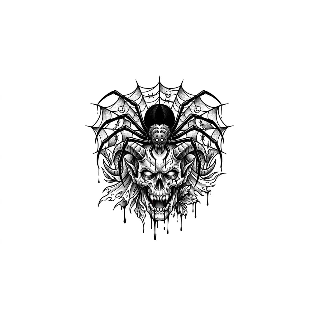 Паук с паутиной с черным телом и длинными лапками 