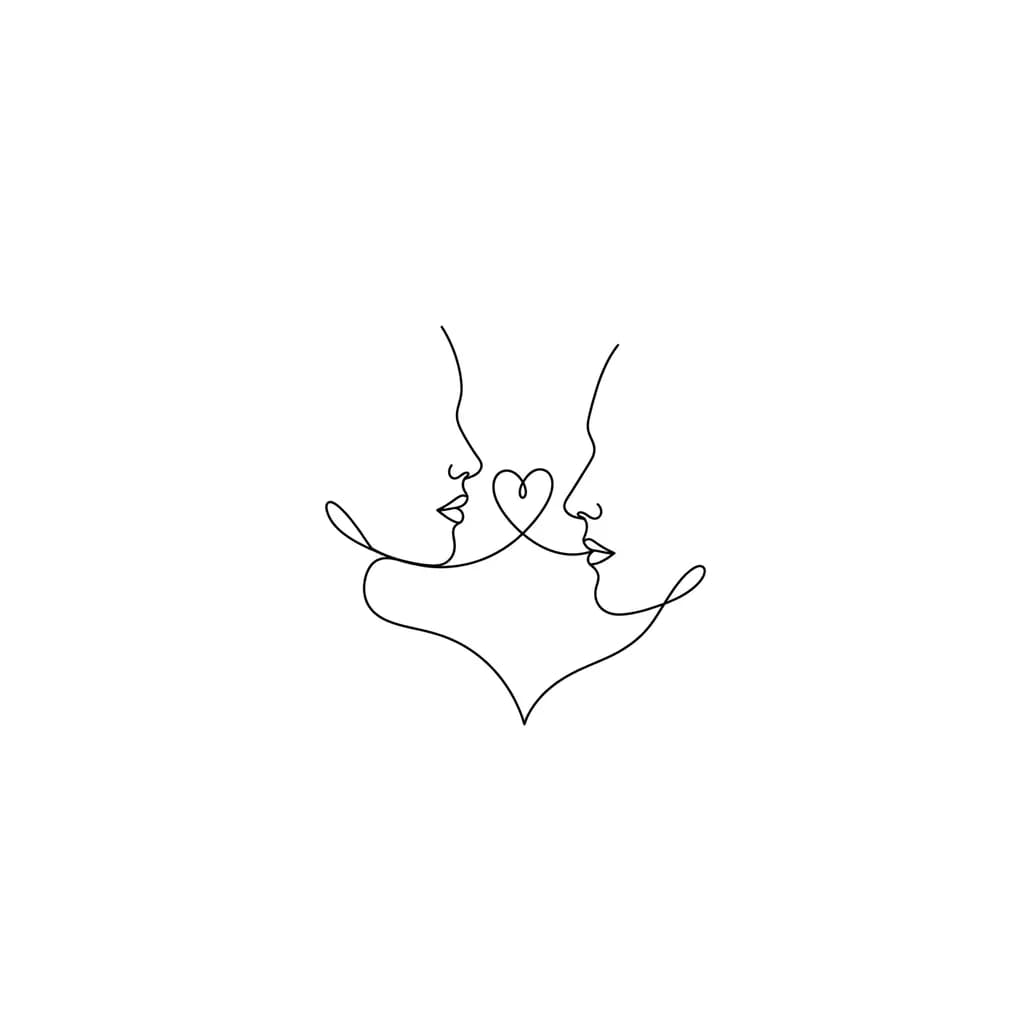 Парная продолжающаяся тату как символ любви для пары