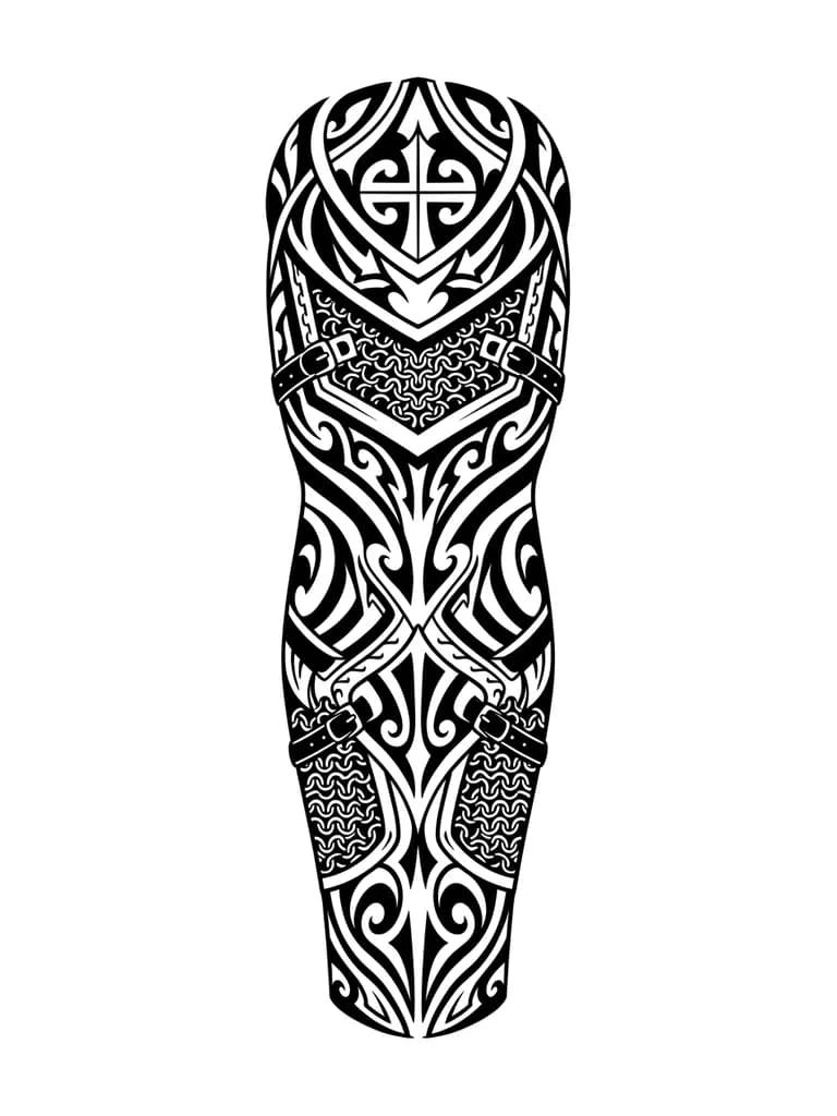 детализированный латы с кольчугой и ремешками, заполняет всё предплечье со всех сторон