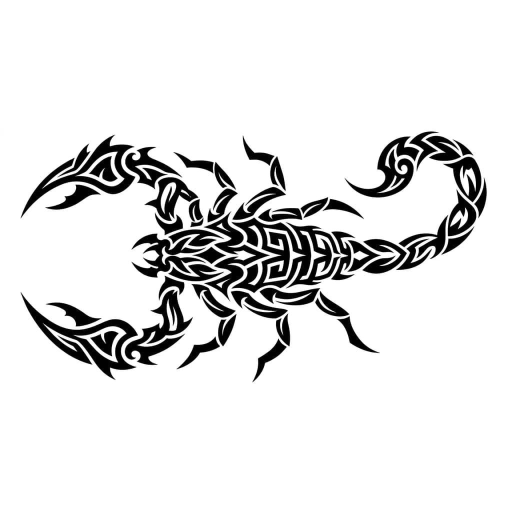 Тату эскиз: Скорпион а стиле нео трайбл.