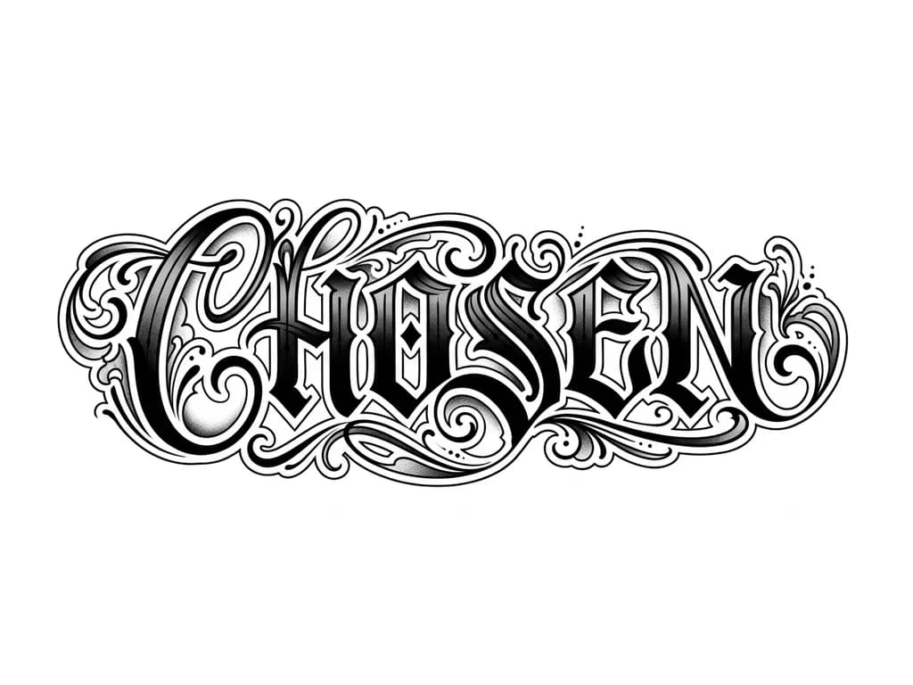 Тату эскиз: Надпись в каллиграфическом стиле для девушки 