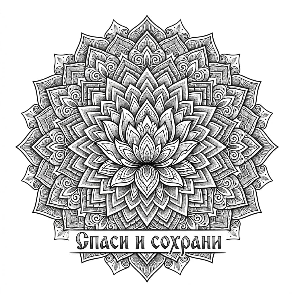 Тату эскиз: Спаси и сохрани надпись на спине с эскизом