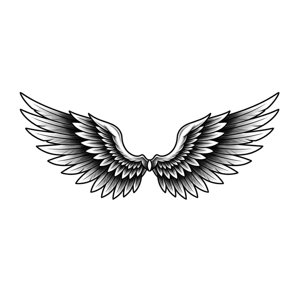 Тату эскиз: крылья на шее джастина бибера