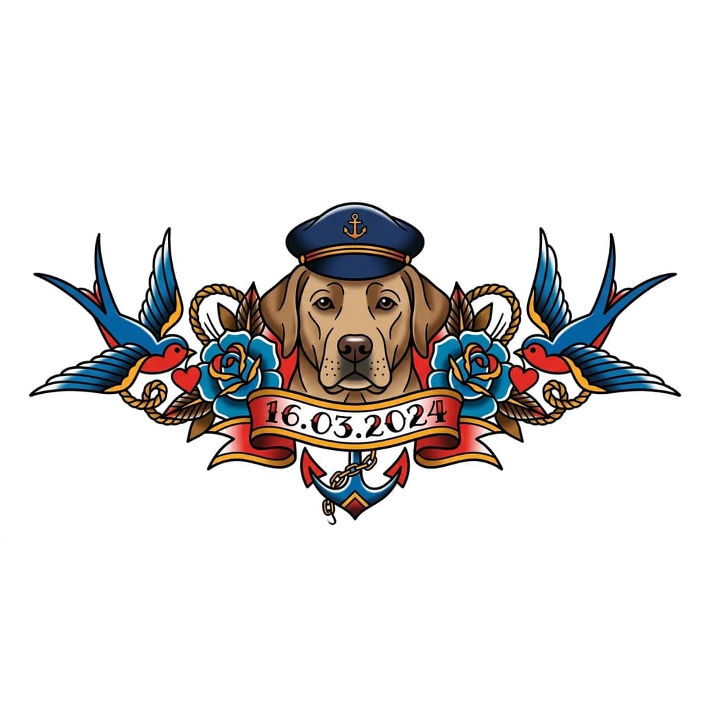 Тату эскиз: Скобьо потери своего пса