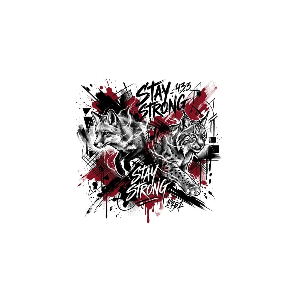 Тату эскиз: Создай эскиз татуировки в стиле патронуса из Гарри Поттера. На эскизе должно быть изображены патронусы лисы и рыси 